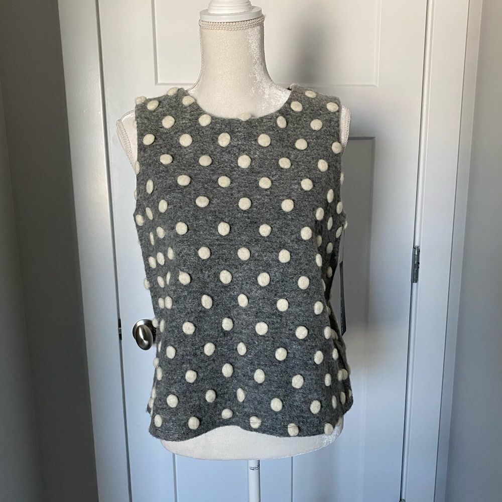 K by Kersh Wool Polka Dot Top Size Large